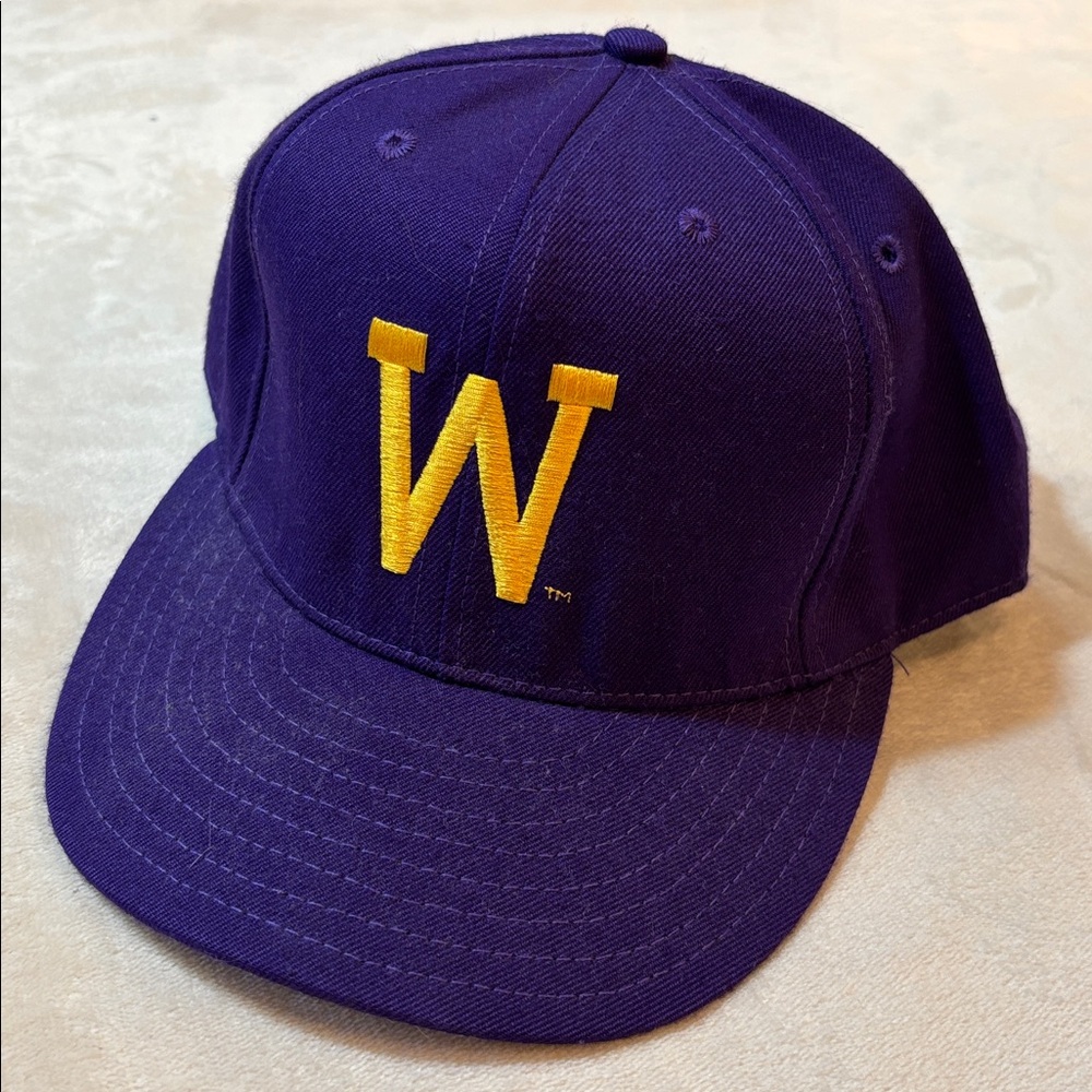 University of Washington Husky Baseball Hat 6 Panel Y2K Fitted Size 7 7/8 USA